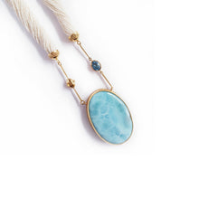 Load image into Gallery viewer, Larimar, Diamond, Aquamarine & Pearl Necklace