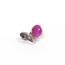 Load image into Gallery viewer, Ruby & Tsavorite Silver & Gold Ring