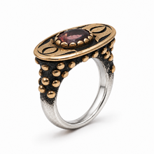 Load image into Gallery viewer, Tourmaline Silver &amp; Gold Ball Ring
