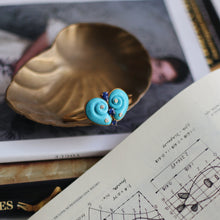 Load image into Gallery viewer, Turquoise Diamond, Sapphire &amp; Gold Bangle
