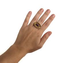 Load image into Gallery viewer, Sugilite Gold &amp; Silver Petal Dress Ring
