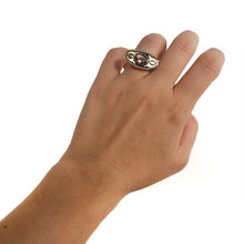 Load image into Gallery viewer, Tourmaline Silver &amp; Gold Ball Ring
